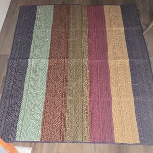 Multicolor Striped Quilt 47" By 62" Blanket